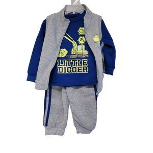 Tuff Guys Little Digger Sweatsuit 3 piece Set 18M NWT